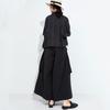 plus size Vintage black Summer High Waist wide leg Pants Women Loose Casual Trousers