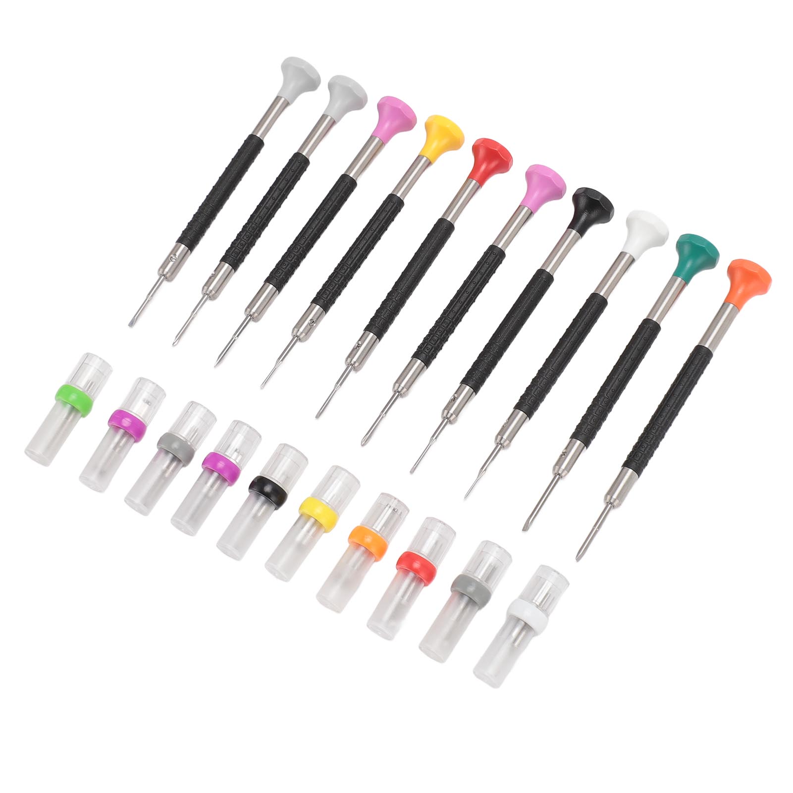 10pcs Flat Blade Slotted Screwdriver Professional Multi Size Screwdriver Set with 20pcs Blades for Jewery
