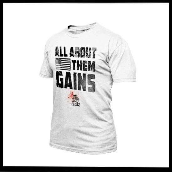 

Military Fitness Gym Motivation T-Shirt Train Hard Gains Warrior Quote Jiu Jitsu L