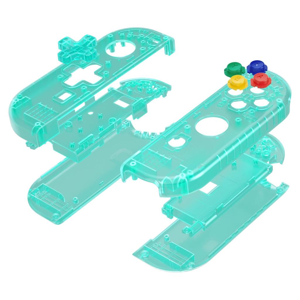 eXtremeRate Switch Clear Material Handheld Controller Housing Compatible with and Switch Also Includes a Full Set of Buttons and Console Case Are Not