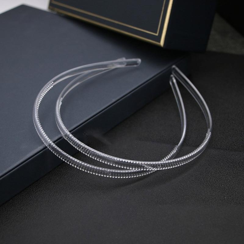 Plain Headbands Toothed Hair Hoop Headbands Clear Plastic Hair Hoop 8mm/12mm/20mm/25mm Plain Headbands Toothed Comb