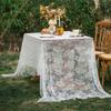 Rectangular Party Tablecloth French Retro Birthday Table Cover  for Summer Picnics