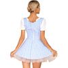 Women's French Maid Apron Cosplay Costume Lace Ruffle Tulle Plaid Fancy Dress