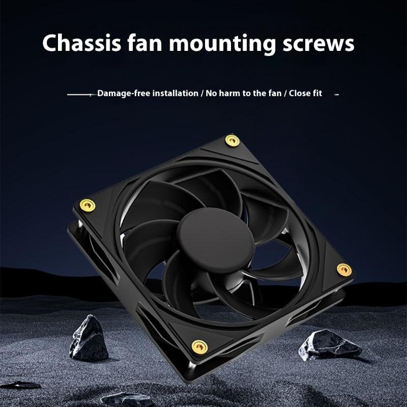4Pcs Water Cooling Radiator Fitting Professional Long Short Screws Fan Mounting Screw PC Fan Screws for Water Cooling