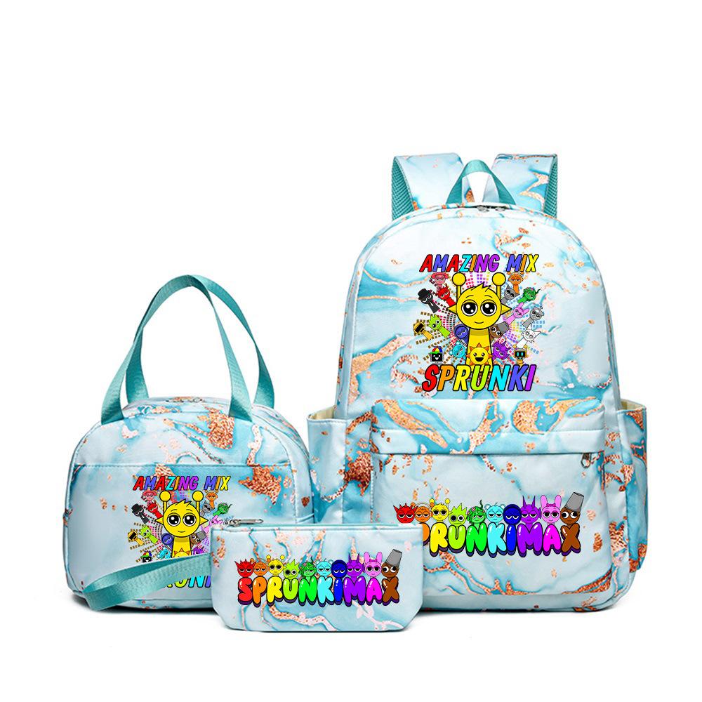Rhythm box sprunki peripheral schoolbag boys and girls schoolbag primary school junior high school students backpack D
