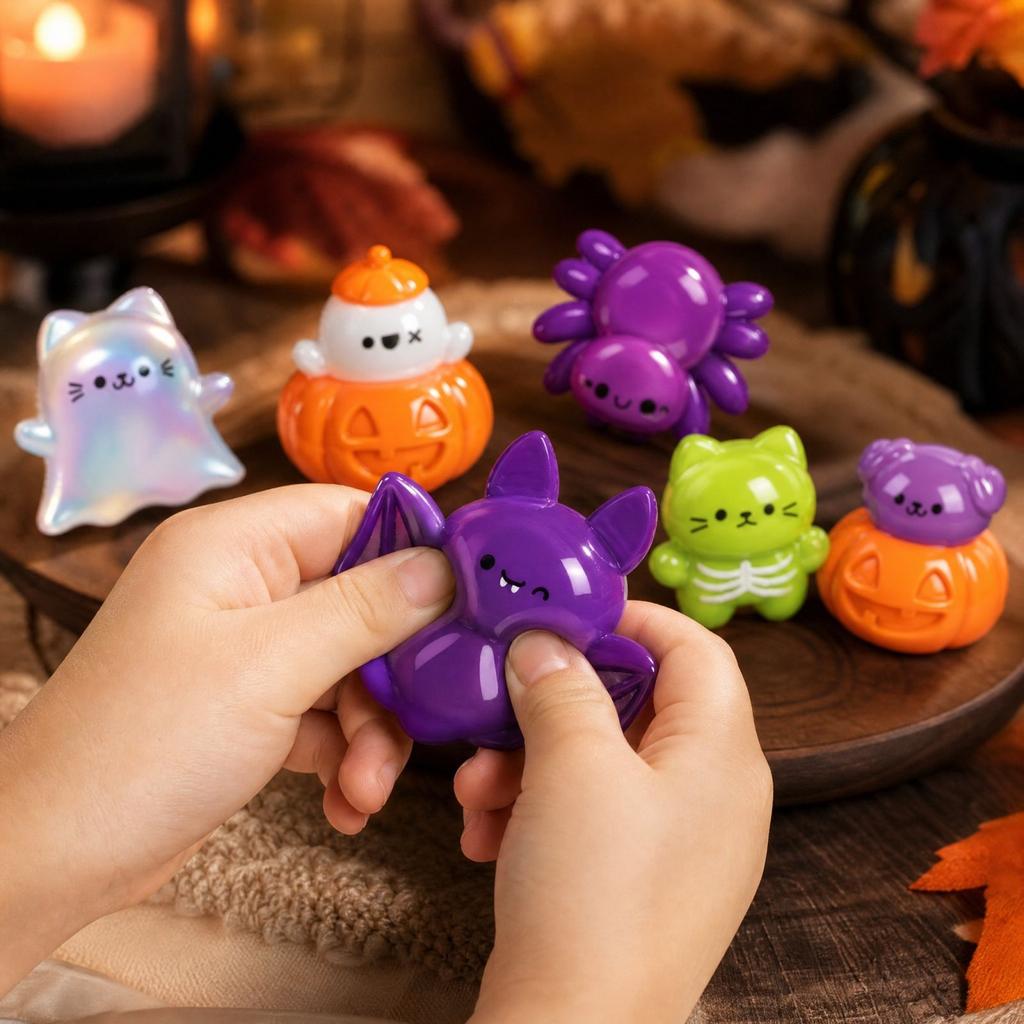 Halloween Toys Set - 6 Pack Stress Sensory Toys for Kids and Adults, Party Favors for Giveaways