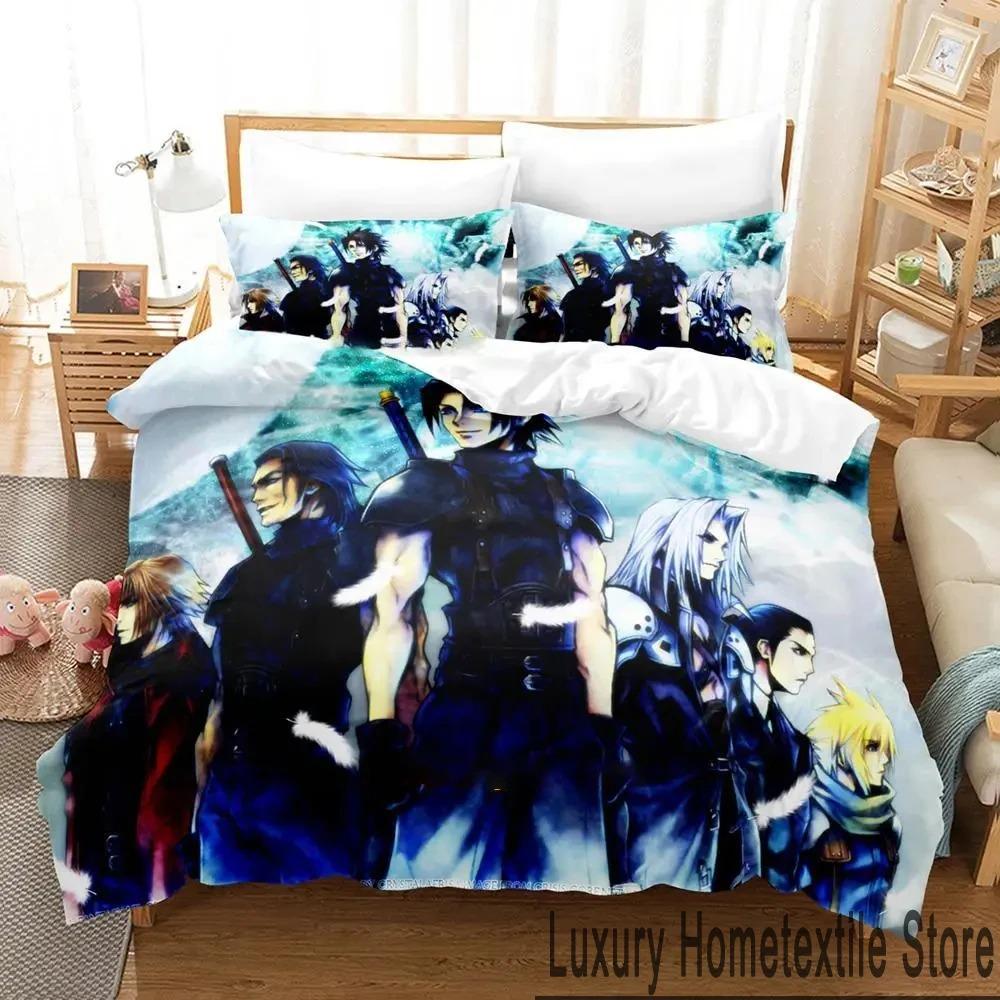3D Print Game Crisis Core Final Fantasy VII Bedding Set Boys Girls Twin Queen King Size Duvet Cover Pillowcase Bed Boys Adult