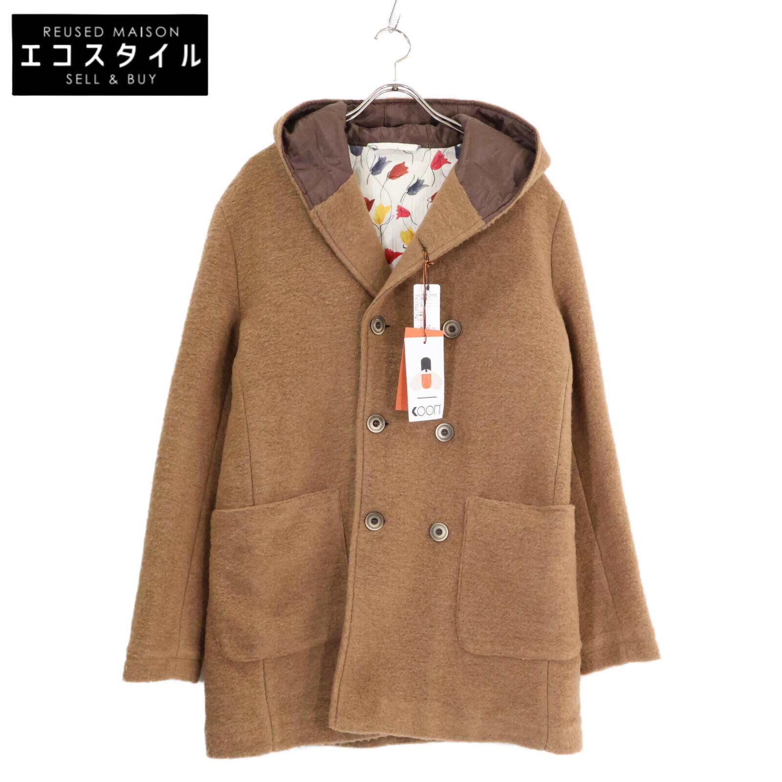 

KOON ERO/SM Шерстяное двубортное пальто с капюшоном пальто 50 КоричневыйБ/у