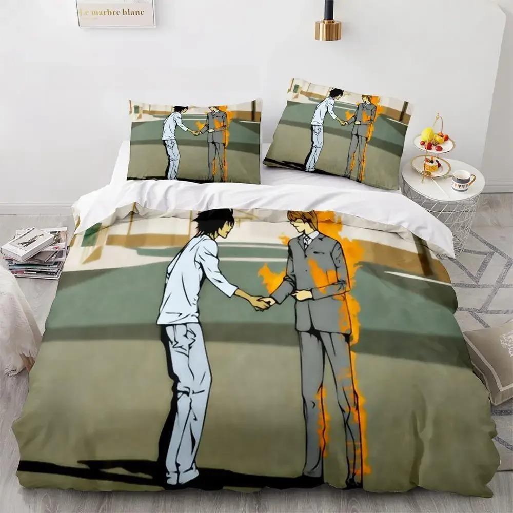 

Комплект постільної білизни Зошит смерті Single Twin Full Queen King Size Bed Set Дорослі Дитяча спальня Підодіяльники 3D-друк Аніме Зошит смерті US Full 200x230cm