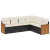 VidaXL Salon de Jardin avec Coussins 6 pcs, Canapés de Terrasse, Ensemble de Meubles de Patio, Mobilier d'Extérieur, Noir 3227680