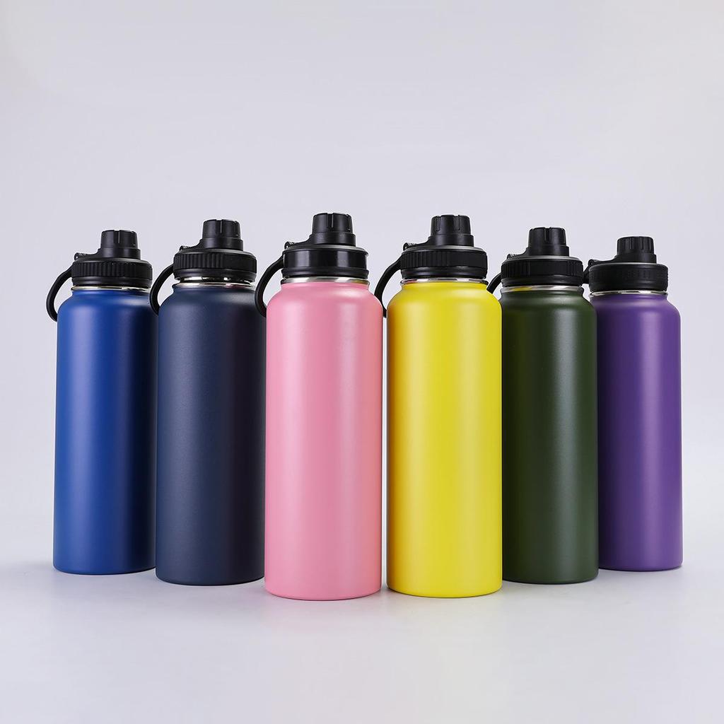 Stainless Steel Insulated Sports Flask - Large Capacity, Portable for Outdoor, Office, and Car Use.