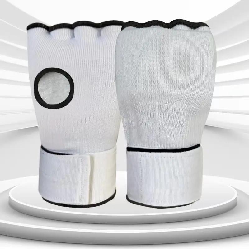 Hybrid MMA Gloves Half Finger, Boxing Muay Thai Training Punching Mitts, Thickened Sponge, Breathable Fabric, Closure Strips