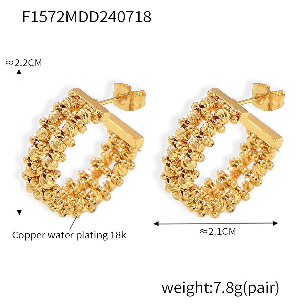 

Модные геометрические серьги-кольца C-образной формы с золотыми бусинами для женщин – Модный медный дизайн