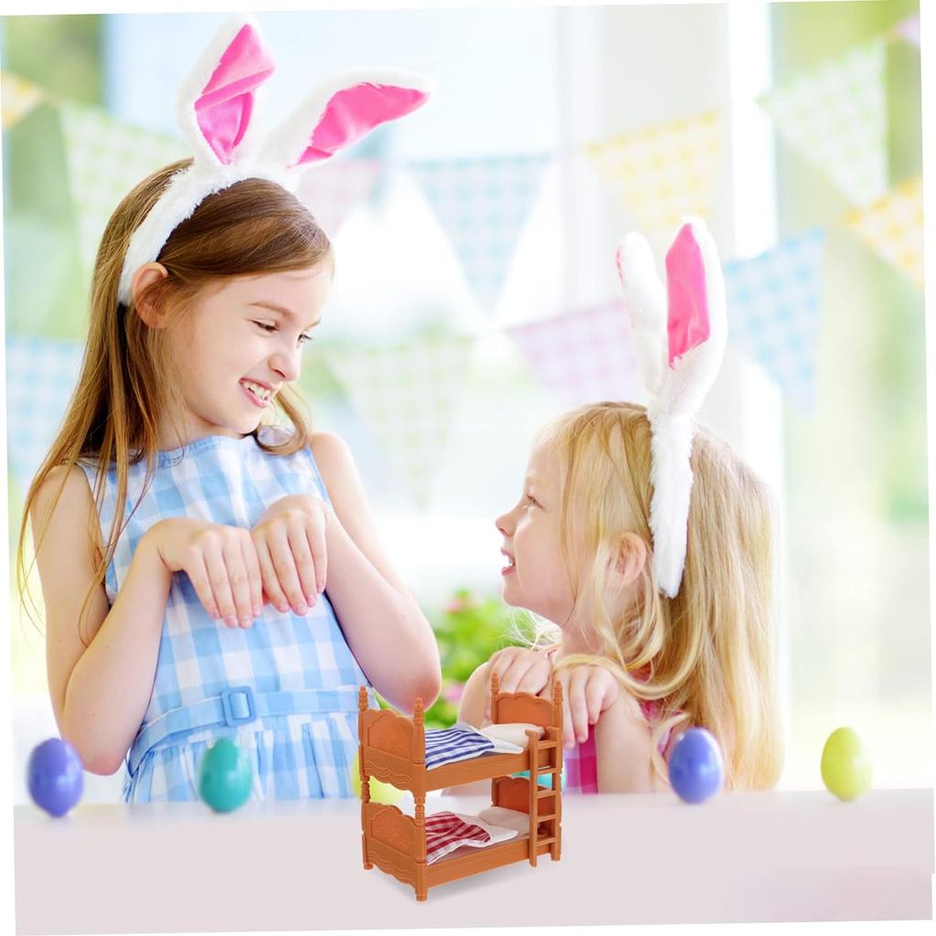 4er-Pack praktische Möbel für Puppen, Bett, Doppeldekoration, Miniatur-Mini-Simulationswaagen mit hübscher Leiter für den Innenbereich, Holzzubehör, Modell zum Selbermachen