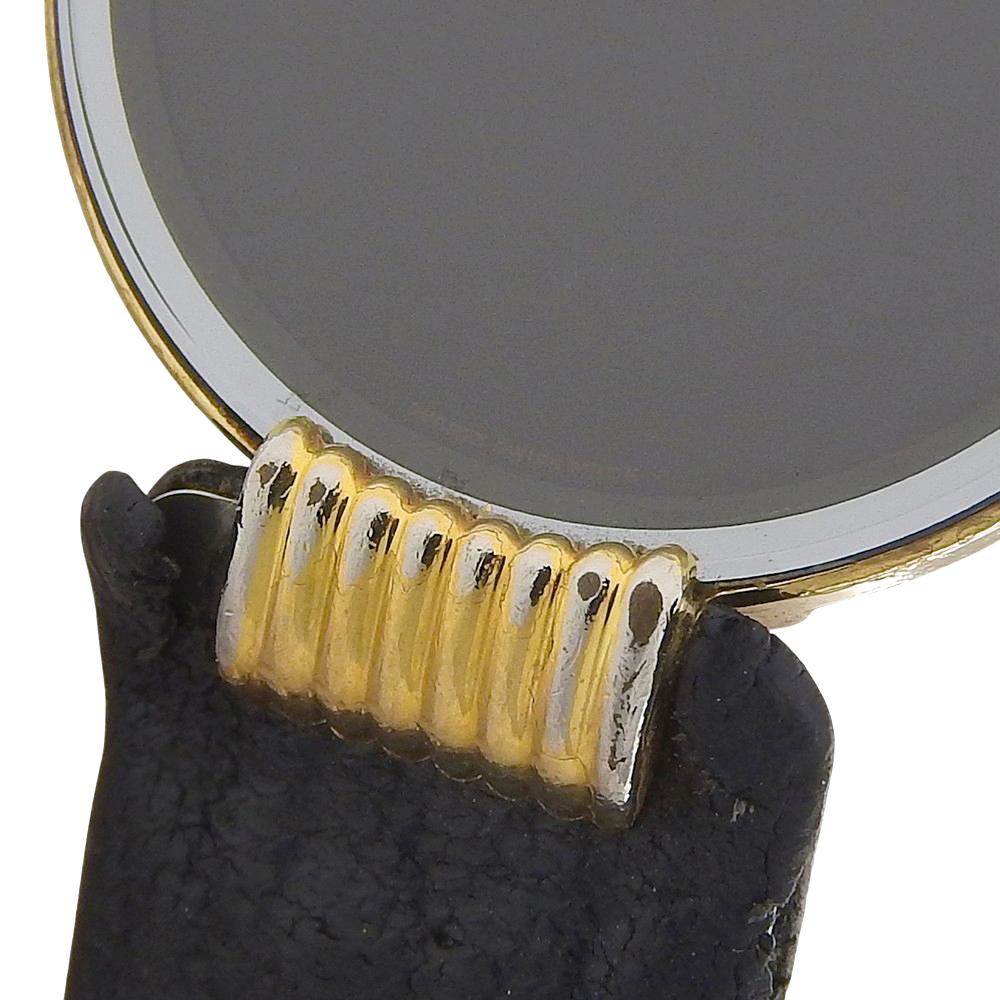 Dior Bakira Watches 46.153-4 blackDial Plated Gold/leather Quartz Analog display Women Used