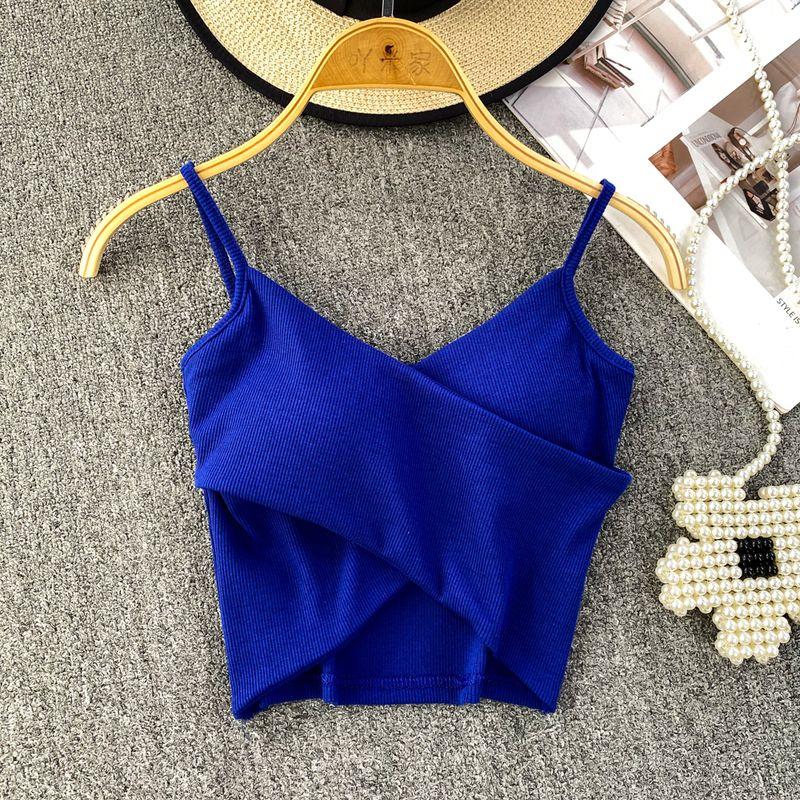 European and American Women's Clothing Silm Slimming and Short Cross Strap