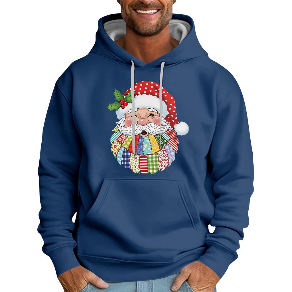 Løs herrehettegenser med juleprint