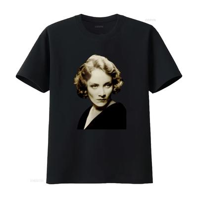 Vintage tričko s potiskem portrétní fotografie Marlene Dietrich z roku 1932 pro fanoušky Zlaté Venuše vintage Vyprané Unisex Univerzální Pohodlné