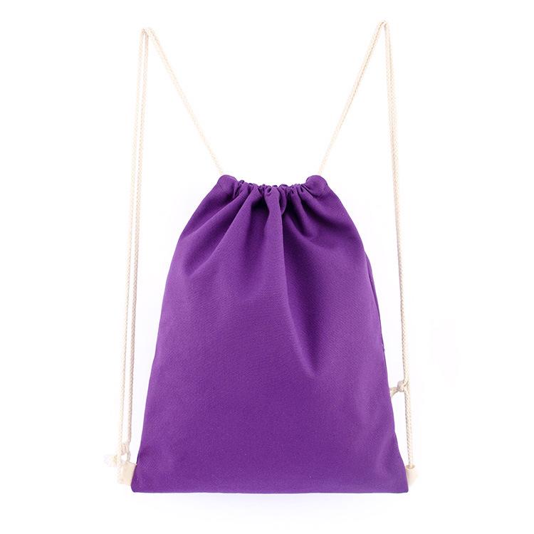 New Arrival Eco-Friendly Canvas Drawstring Backpack - Blank Color Cotton Rope Design