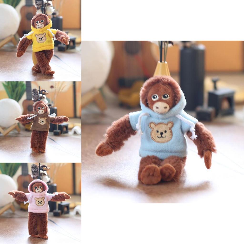 Monkey Plush Toy Pp Cotton Stuffed Animal Keychain Portable Nursery Decor For Toddlers