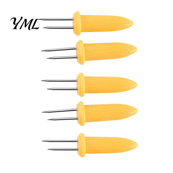 Stainless Steel Corn Holders Holders, Heat Resistant Shaped Handles, Double BBQ Pins Needle Skewers Set for Outdoor Camping And Home Barbecue