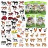 Farm Chicken Pig Sheep Life Pvc Animal Models With Tractor For Kids Educational Toys And Farm Decor