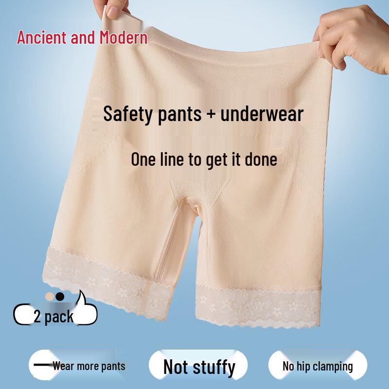 GUJIN Women s Summer Lace Anti-Chafing Safety Shorts 2-Pack M