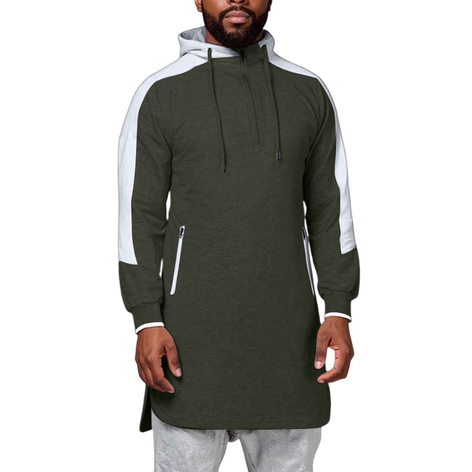 

Men s Hooded Sweatshirt, Contrasting Color Sweatshirt, Sports Casual Jacket XL