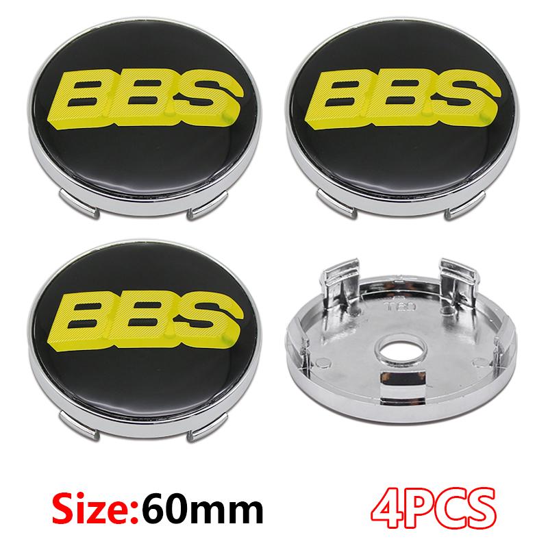 4 Stück 56+60mm Auto Radnabenabdeckung Aufkleber Felgenabdeckung Emblem Abzeichen modifiziertes Fahrzeuglabel Aufkleber Für bbs Reifenmittel Aufkleber