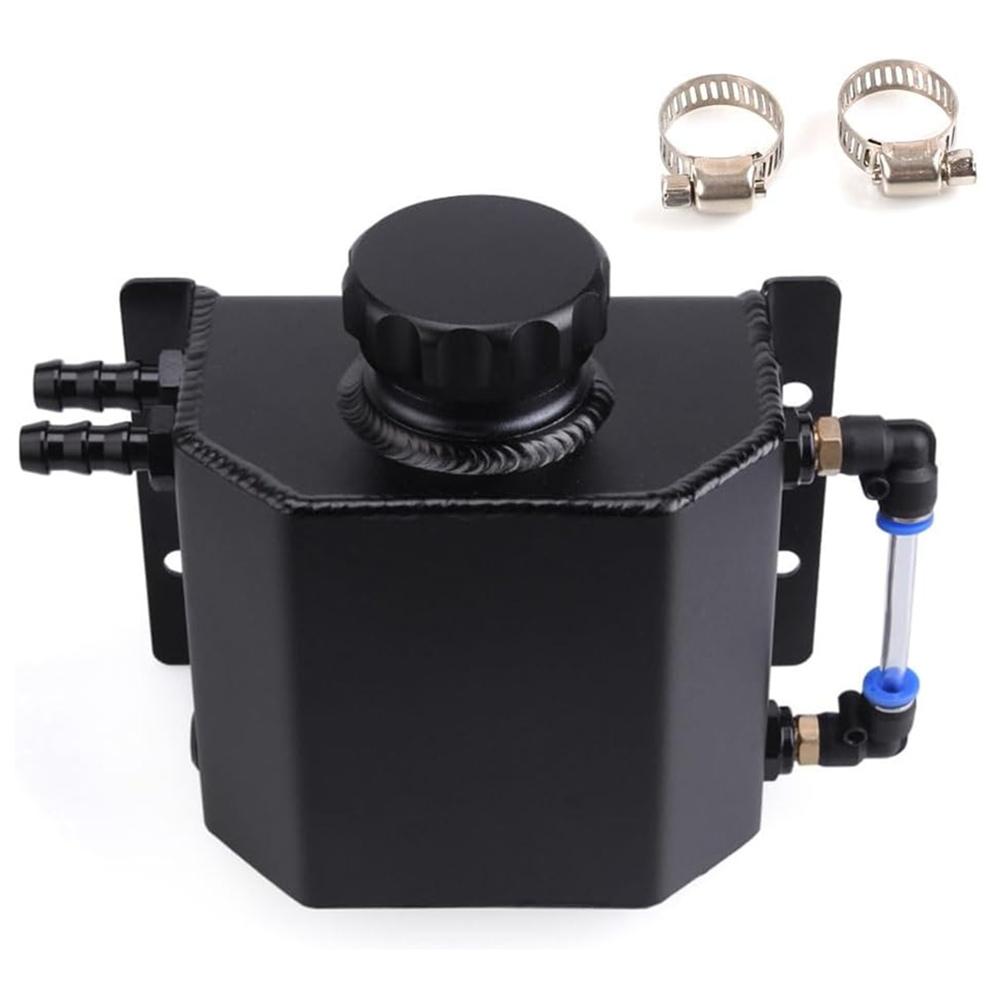 Universal 1L Alloy Engine Oil Fuel Gas Catch Can Breather Tank Bottle Coolant Radiator Overflow Tank