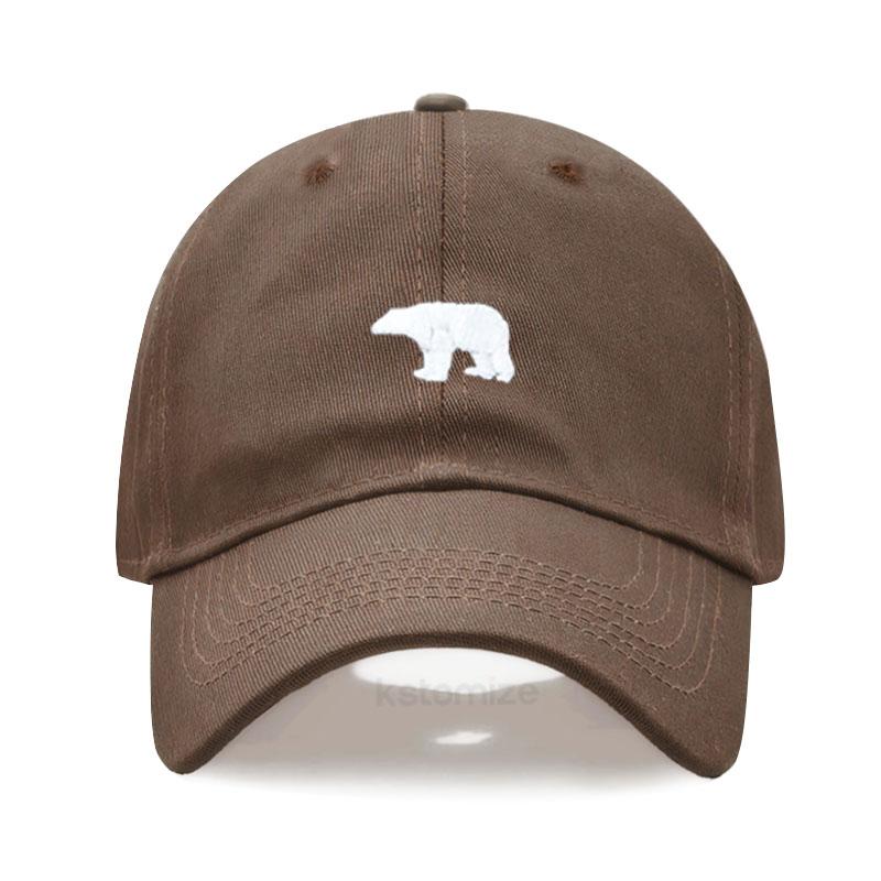 Little Bear Embroidery Baseball Cap For Women Men Fashion Adjustable Soft Washed Cotton Dad Hat Unisex Classic Golf Caps