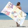 Sanrio Friends Beach Towel Single Sided 2D Print Cute Soft Beach Towel Beach Pool Bathroom Towel Cheerful Gift for Kawaii Lovers
