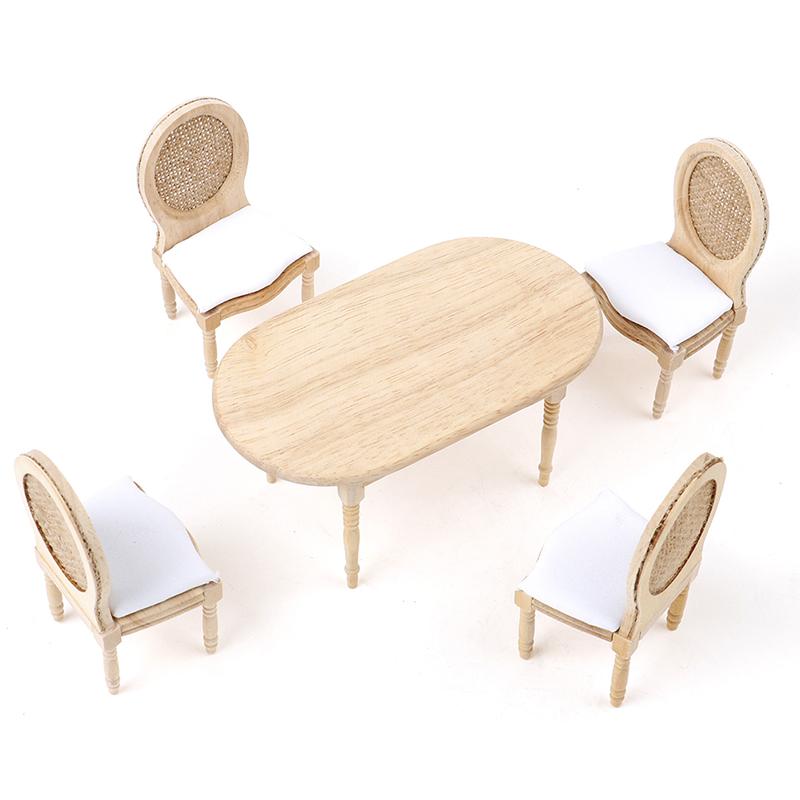1:12 Puppenhaus Miniatur Esstisch Stuhl Set Puppenhaus Küchenmöbel Spielzeug