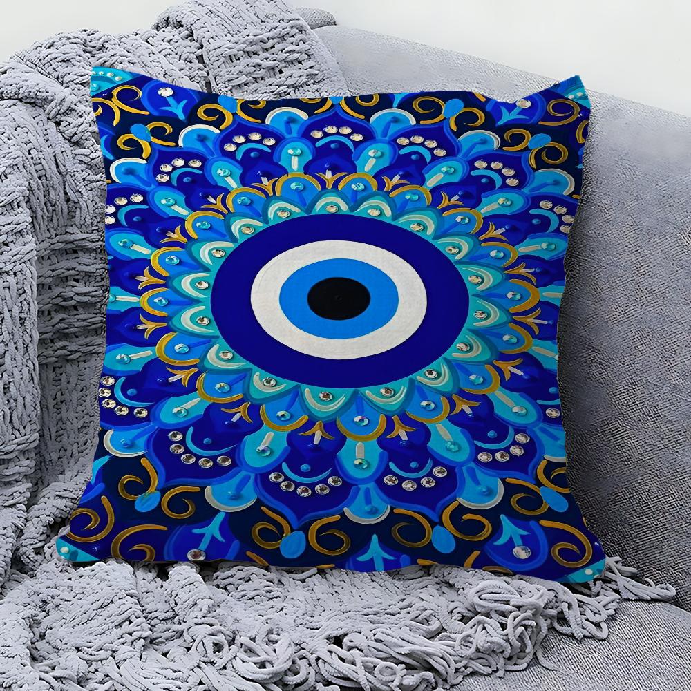 Blue Lucky Eyes Office Cushion Pillowcase Car Cushion Cover45X45CM Lumbar Pillowcase Sofa Pillowcover