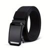 Men's Nylon Stretch Canvas Tactical Belt with Automatic Buckle - Versatile, Holeless Design for Outdoor and Casual Wear