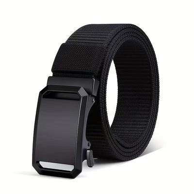 Curea Tactica pentru Bărbați din Pânză Elastică de Nailon cu Cataramă Automată - Versatilă, Design fără Găuri pentru Activități în Aer Liber și Purtare Casual