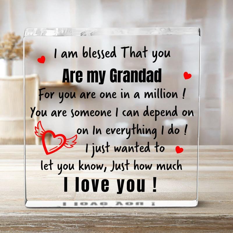 

2D Flat Cherished Grandad Acrylic Plaque, Birthday & Holiday Gift, Suitable for Wall Decoration, Porch, Room, Villa, Accents Home, Hallway, or Workpla 10*10CM