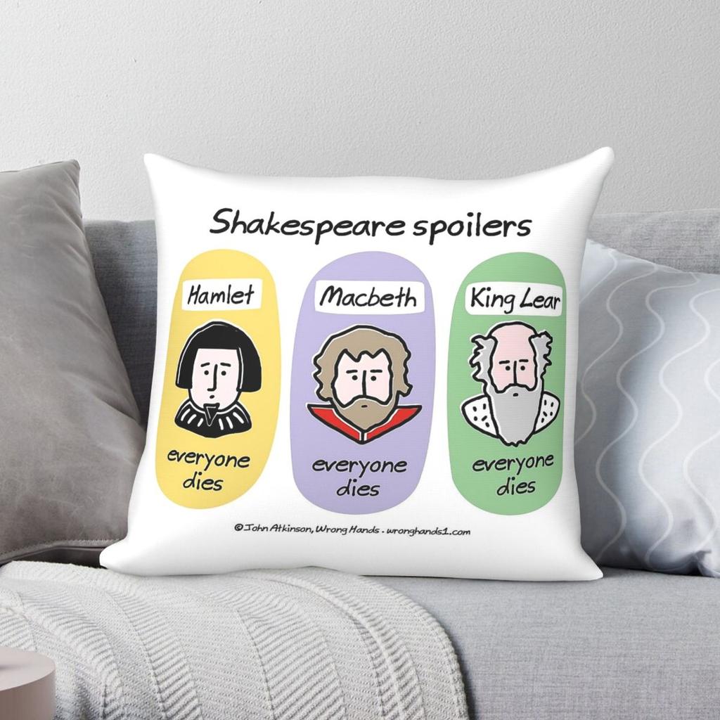 Shakespeare Spoilers Pillowcase Polyester Linen Velvet Creative Zip Decorative Car Cushion Cover