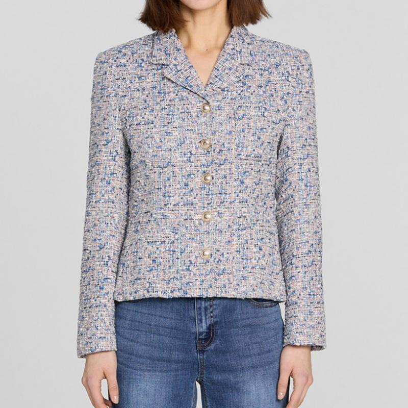 She Smiss Glitter Tweed Collar Jacket Swwjkp11070