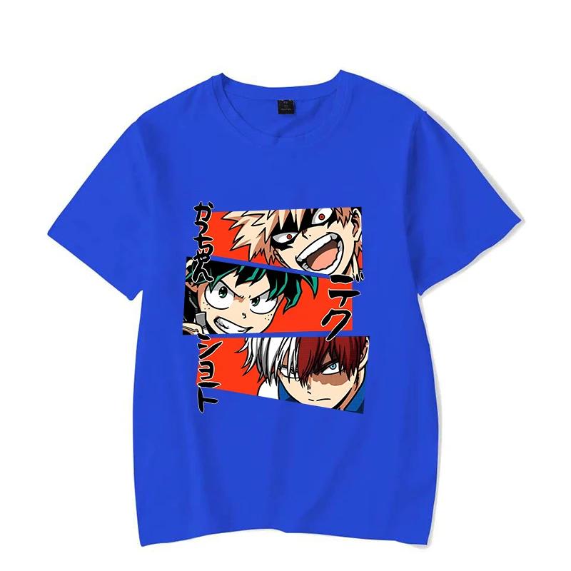 New Funny Deku Bakugou Katsuki Todoroki Shoto Print T-Shirt Womans Men Casual Tops Summer Cool T Shirt Plus Size Tops Tees