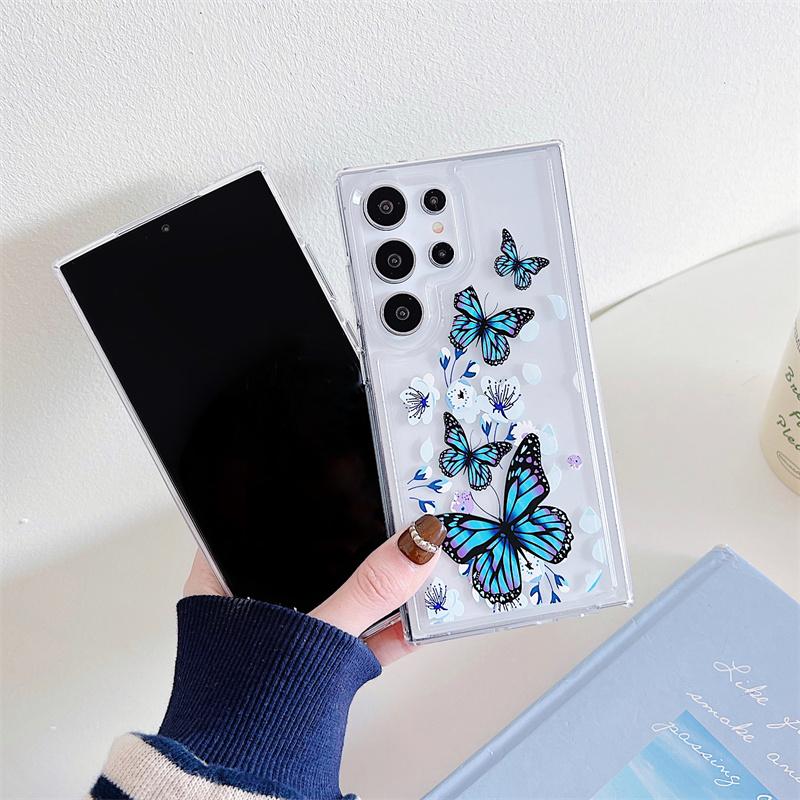 Butterfly Clear Case For Samsung Galaxy A15 A35 A55 A25 A54 A14 A24 A34 A13 A53 A23 A33 A73 A52 A32 A72 Soft TPU Back Cover