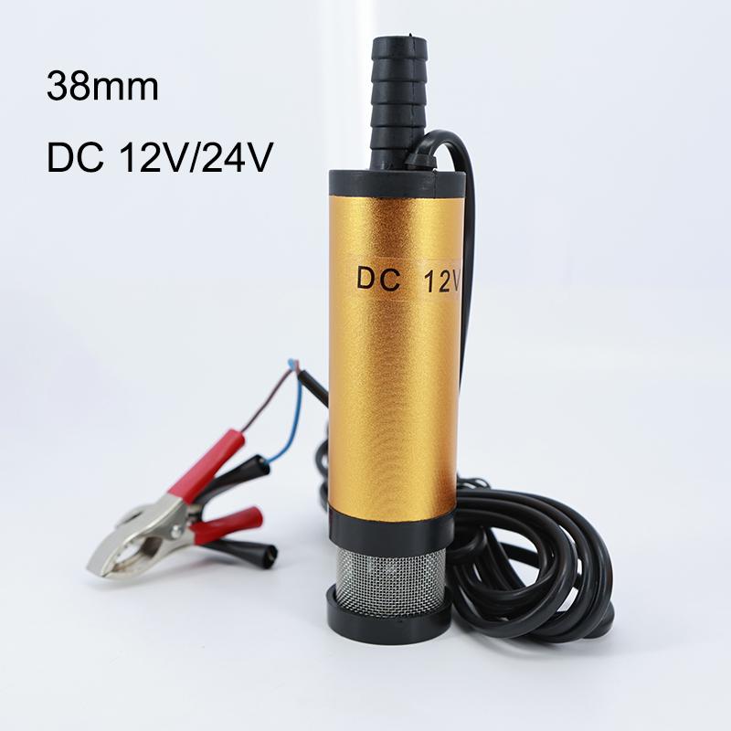 DC 12V 24V 38mm DC Electric Submersible Oil Water Pump Clip Mini For Diesel Aluminum Alloy Shell 12L/min Fuel Transfer Pumping
