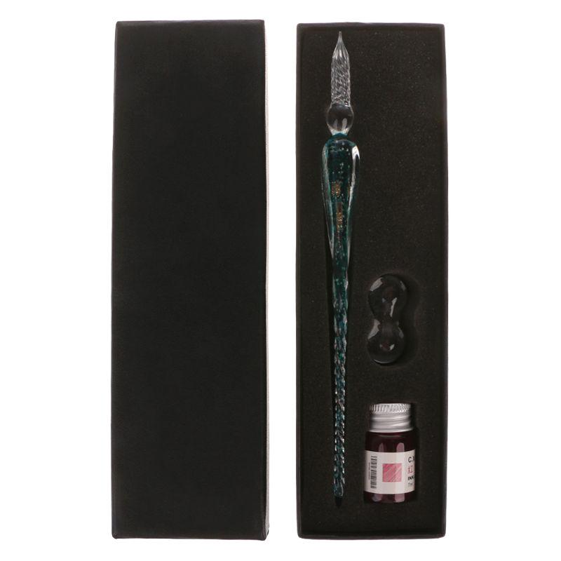 Luminous Glass Dip Fountain Pen Signature Ink Business Gift Office Supplies Calligraphy