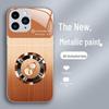 Kompatibilní s iPhone X/XS, 11/12, 13Pro a XR SE: Luxusní pouzdro s texturou dřeva a tekutým sklem ve tvaru tykve pro štěstí, odolné proti pádu.