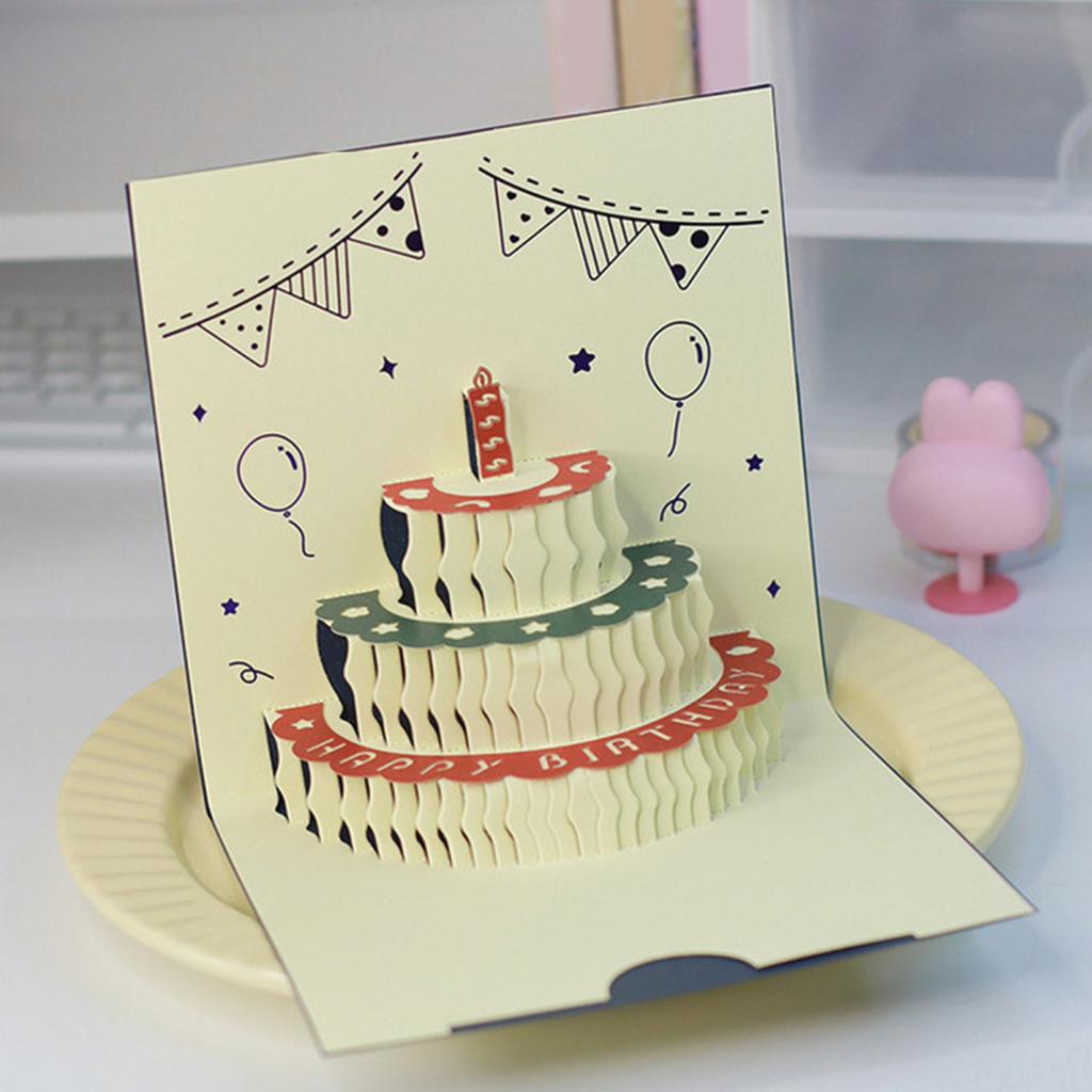 Yousheng 3D-Geburtstagskarte, Pop-Up-Grußkarte mit Musiklichtern, Happy Birthday-Karte mit Kuchen für Frauen, Männer, Kinder, Freunde