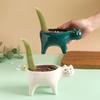 siawadeky Cute Cat Flower Pots Set of 2 Succulent Pots Ceramic Pots Cat Planter Succulents Cactus Cat Tail Cat Planter Pot Decoration Cat Herb Planter