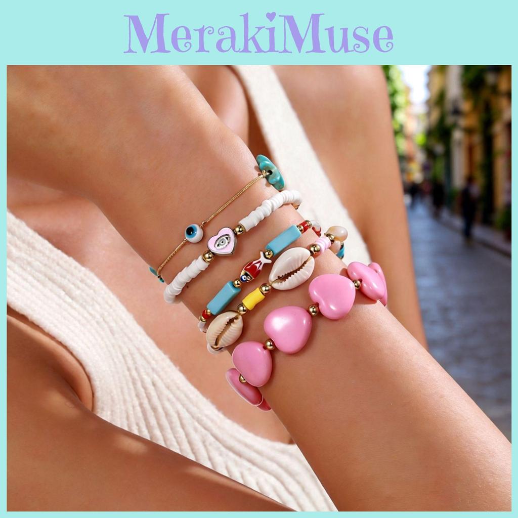 Bohemia Beach Style Turquoise Shell Bead Bracelet Handmade Gift For Men Women