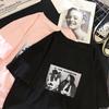 Hirsionsan Punk Short Sleeve Women T Shirt 2020 New Summer Gothic Graphic Tees Streetwear Soft Letter Printed Ladies Cool Tops