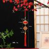 Lunar New Year Lucky Hanging Ornament with Red Tassel Golden Charm Festive Portable Decor for Travel Hotel Room Spring Festival