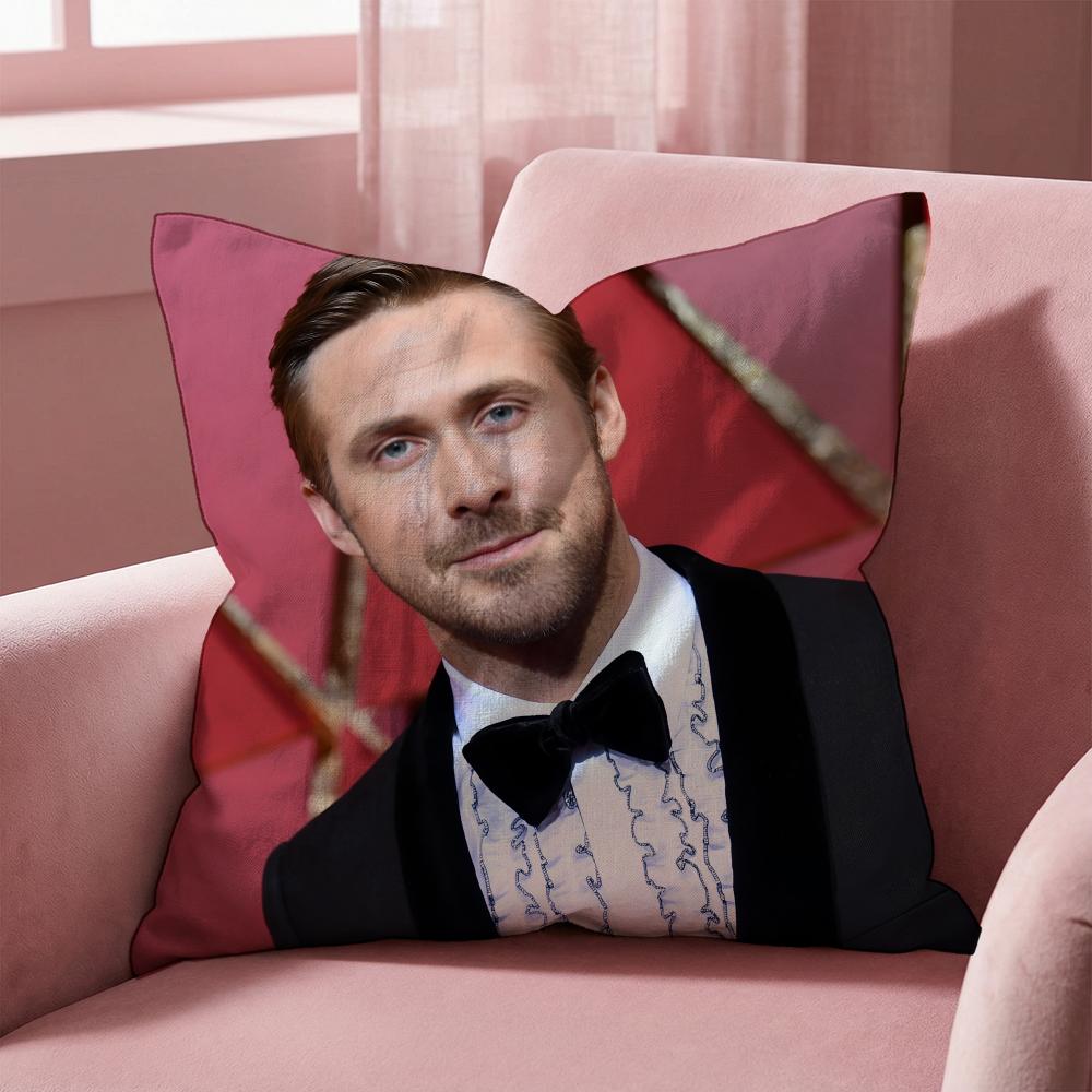 R-Ryan Gosling Face Cushion Cover Multi-Scene Pillow Cover for Home & Car - Reversible, Soft & Durable for Daily Use